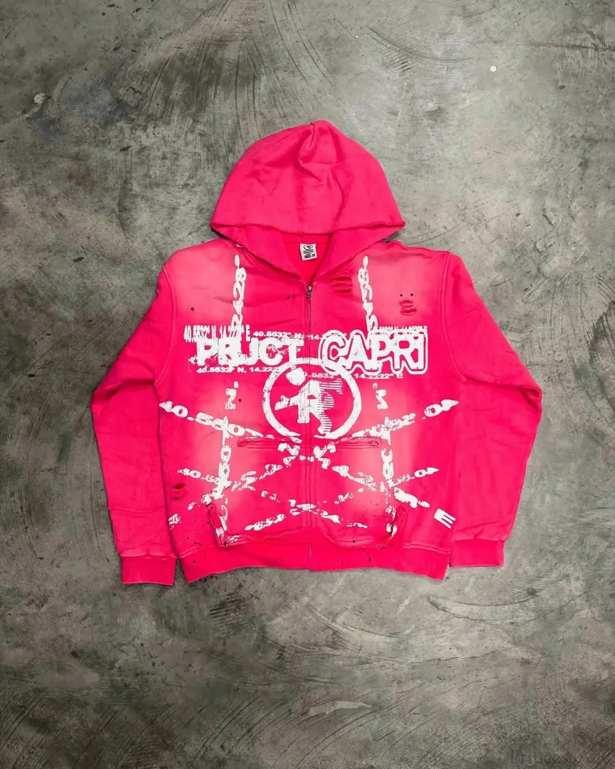 Dark Pink Cleansing Zip Hoodie red / M