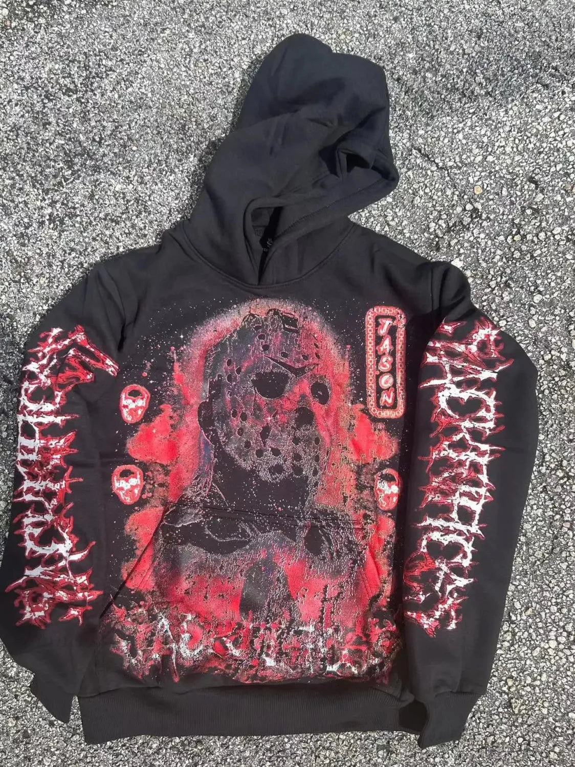 Dark Skulls Print Rebel Hoodie black1 / S