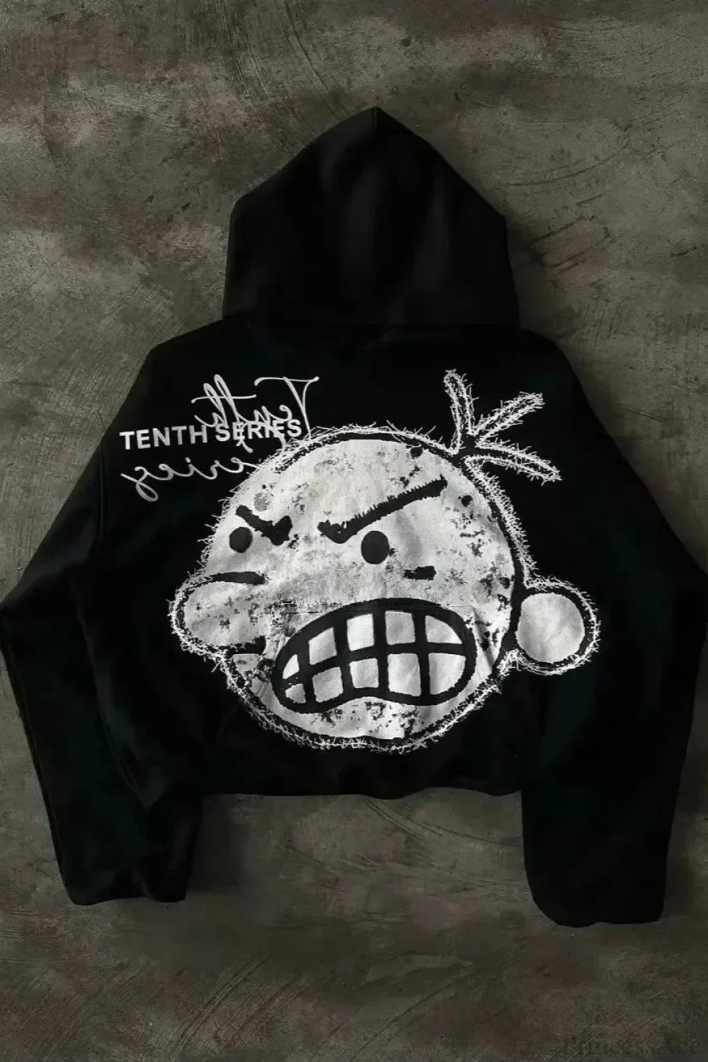 Dark Sparkling Sequin Zip Hoodie Black1 / S