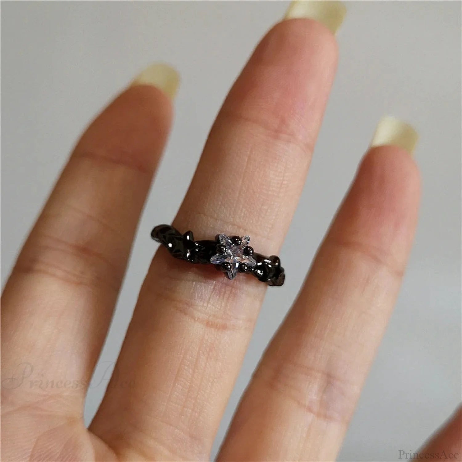 Dark Thorny Rose Pair Ring black8