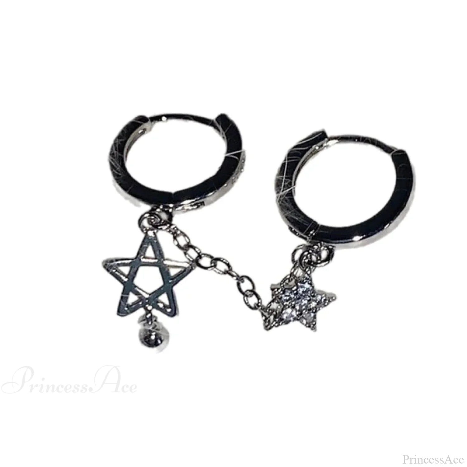 Dark Victorian Industrial Black Cross Rhinestone Earring black