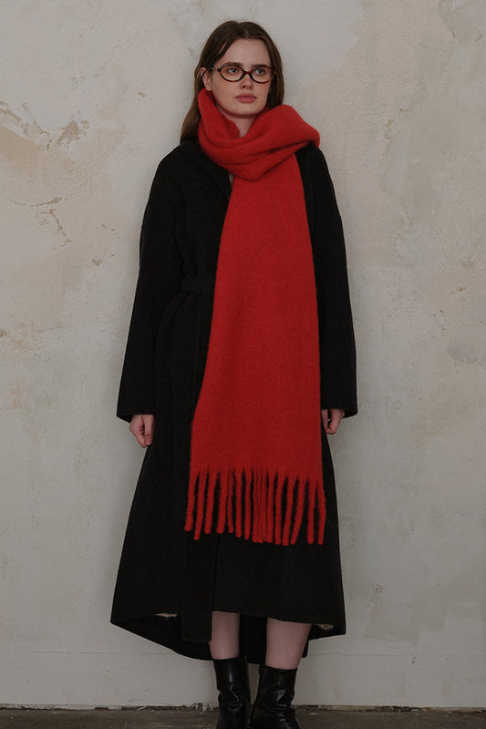 Fransenschal aus Wollmischung