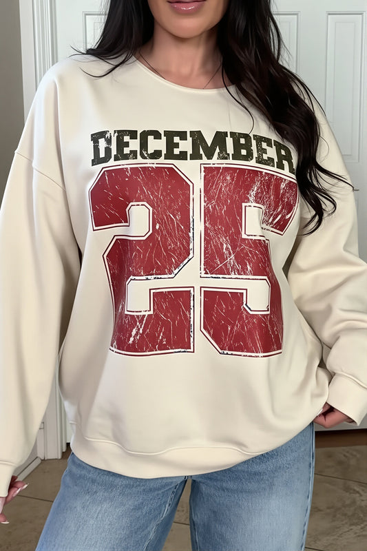 Letter Print Crew Neck Sweatshirt