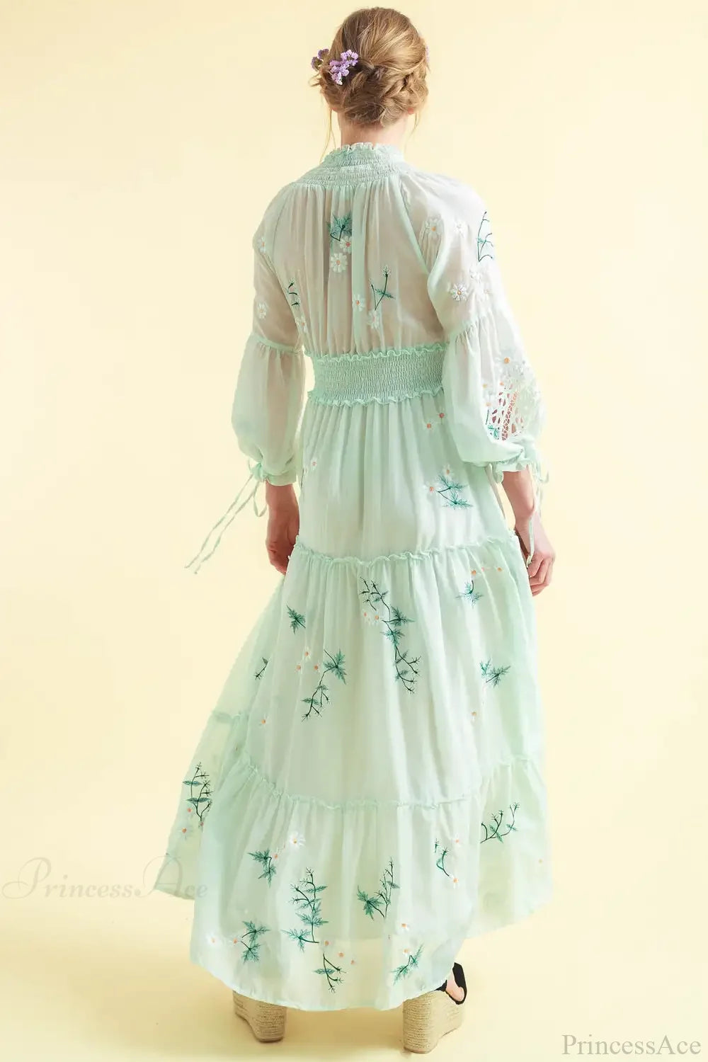 Deep V Long Sleeve Casual Dress bohodress-250126