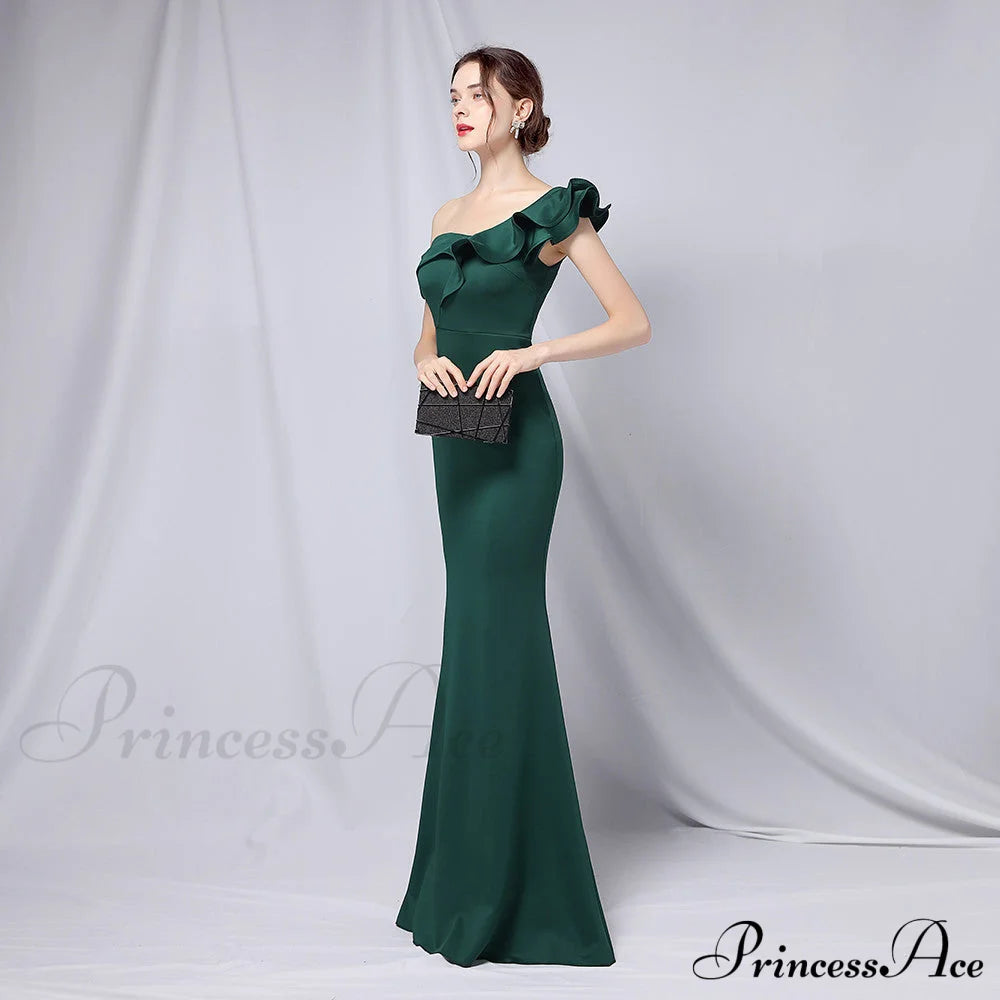 Delana Formal One Charming Shoulder Satin Dress S.o. Long Dresses