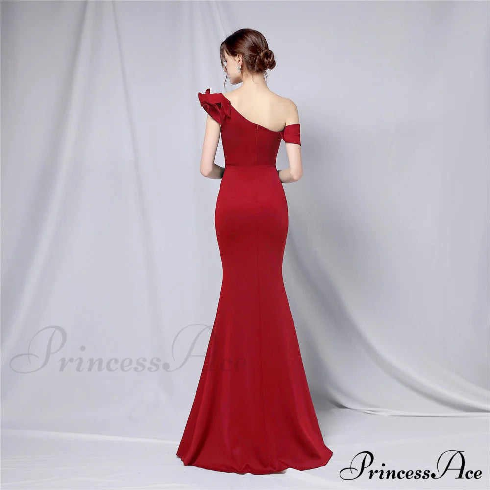 Delana Formal One Charming Shoulder Satin Dress S.o. Long Dresses