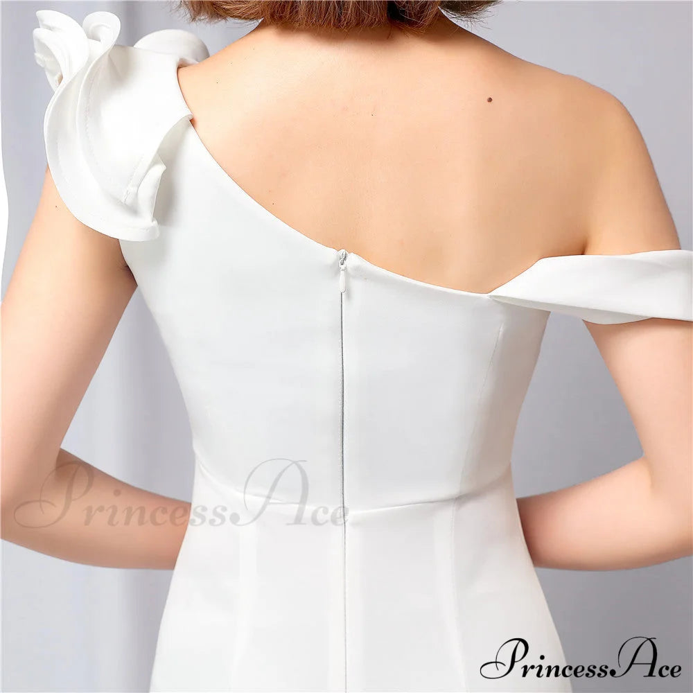 Delana Formal One Charming Shoulder Satin Dress S.o. Long Dresses