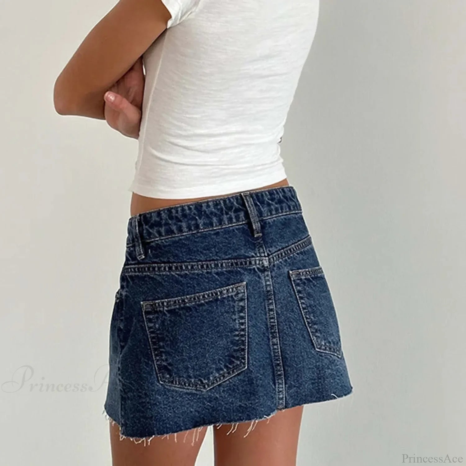 Denim Cargo Pocket Vintage Skirt skirts-250223