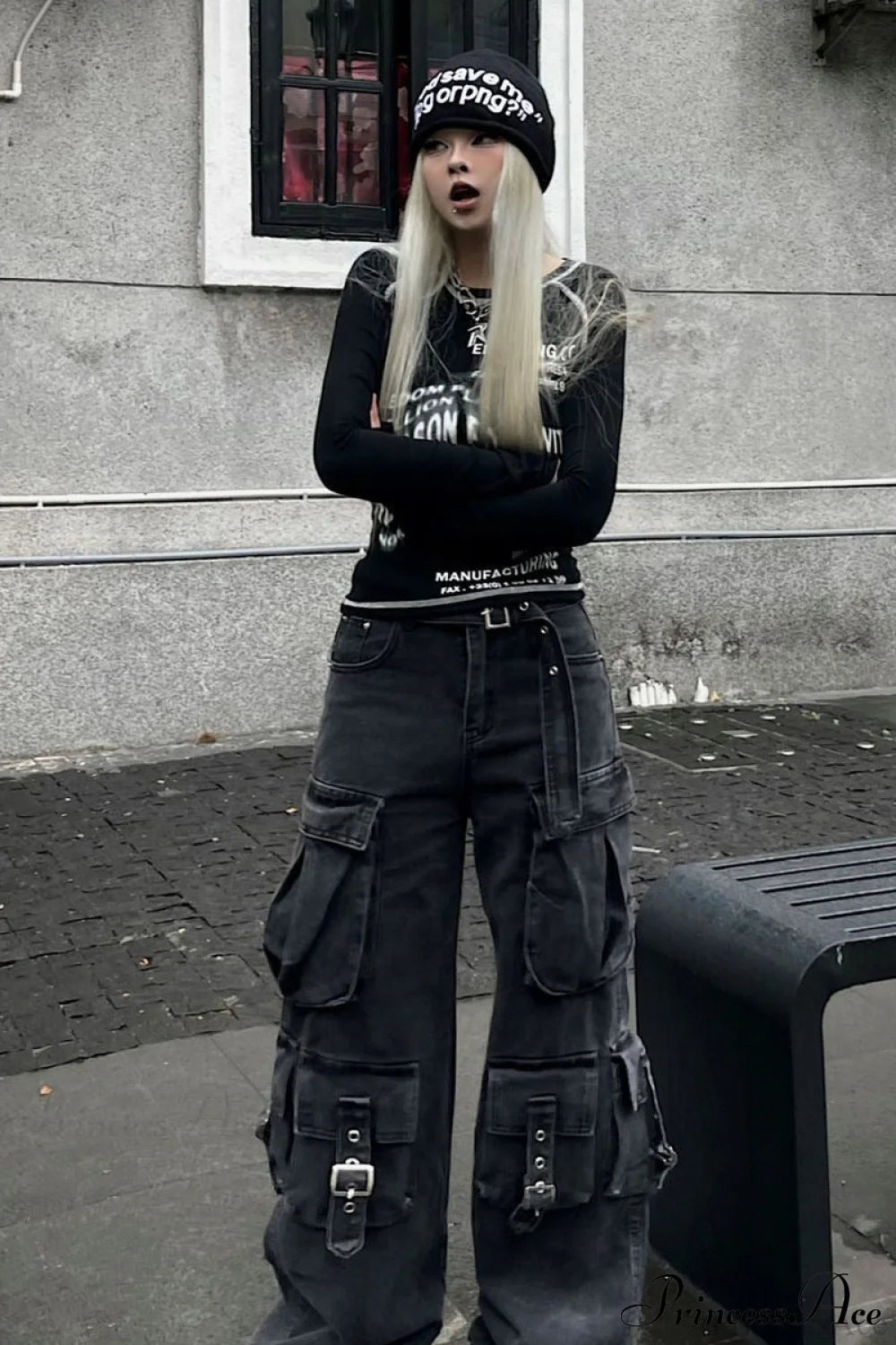 Denim Multi-Pocket Street Loose Cargo Pants