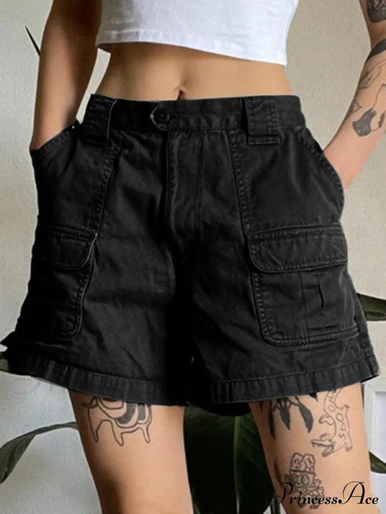 Denim Sleeveless Graceful Turtleneck Top Shorts