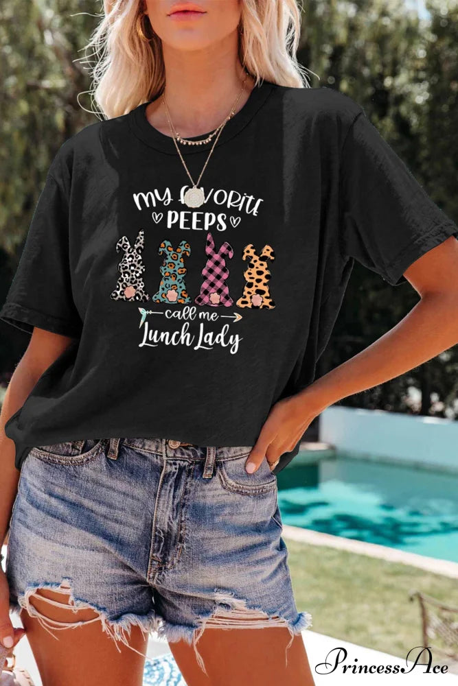 Design Graphic Rabbit T-Shirt Black / S Tees