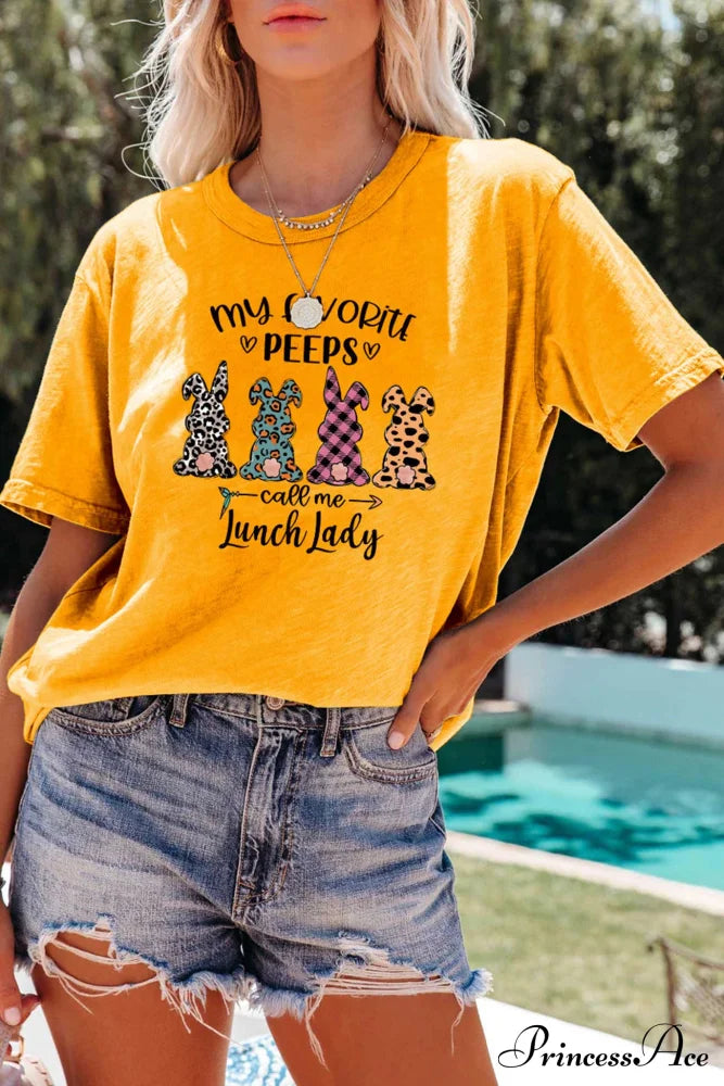 Design Graphic Rabbit T-Shirt Mustard Yellow / S Tees