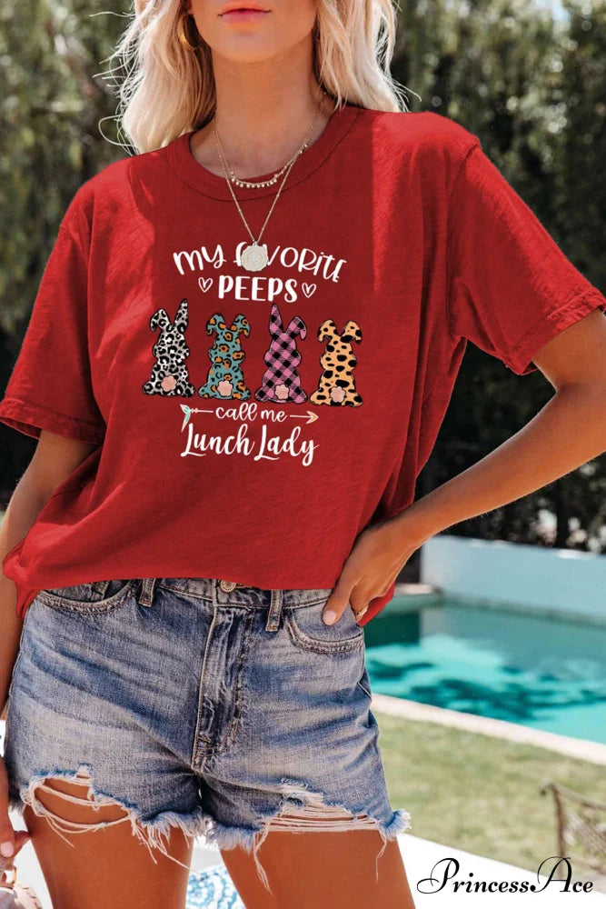 Design Graphic Rabbit T-Shirt Red / S Tees