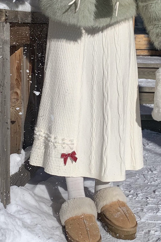 Strickrock in A-Linie mit Schleifendetail