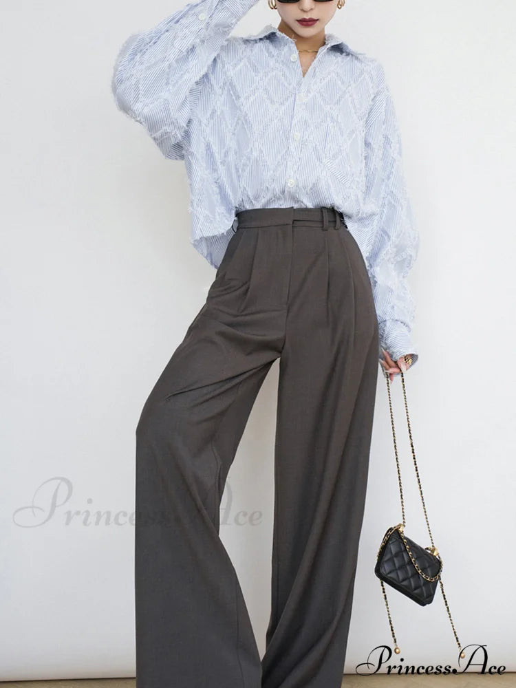 Diamond Pattern With Trendy Tassel Line Shirt Shirts