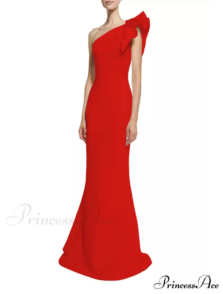 Diana Formal One Charming Shoulder Ruffle Dress S.o. Long Dresses