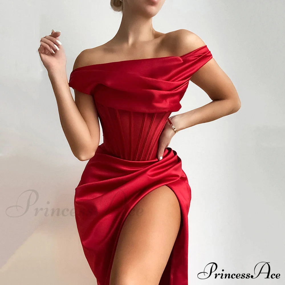 Draped Diva One-Shoulder Charming Corset Bodycon Midi Dress Dresses