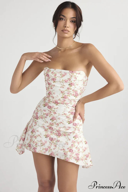 Drapiertes trägerloses, stilvolles Korsettkleid