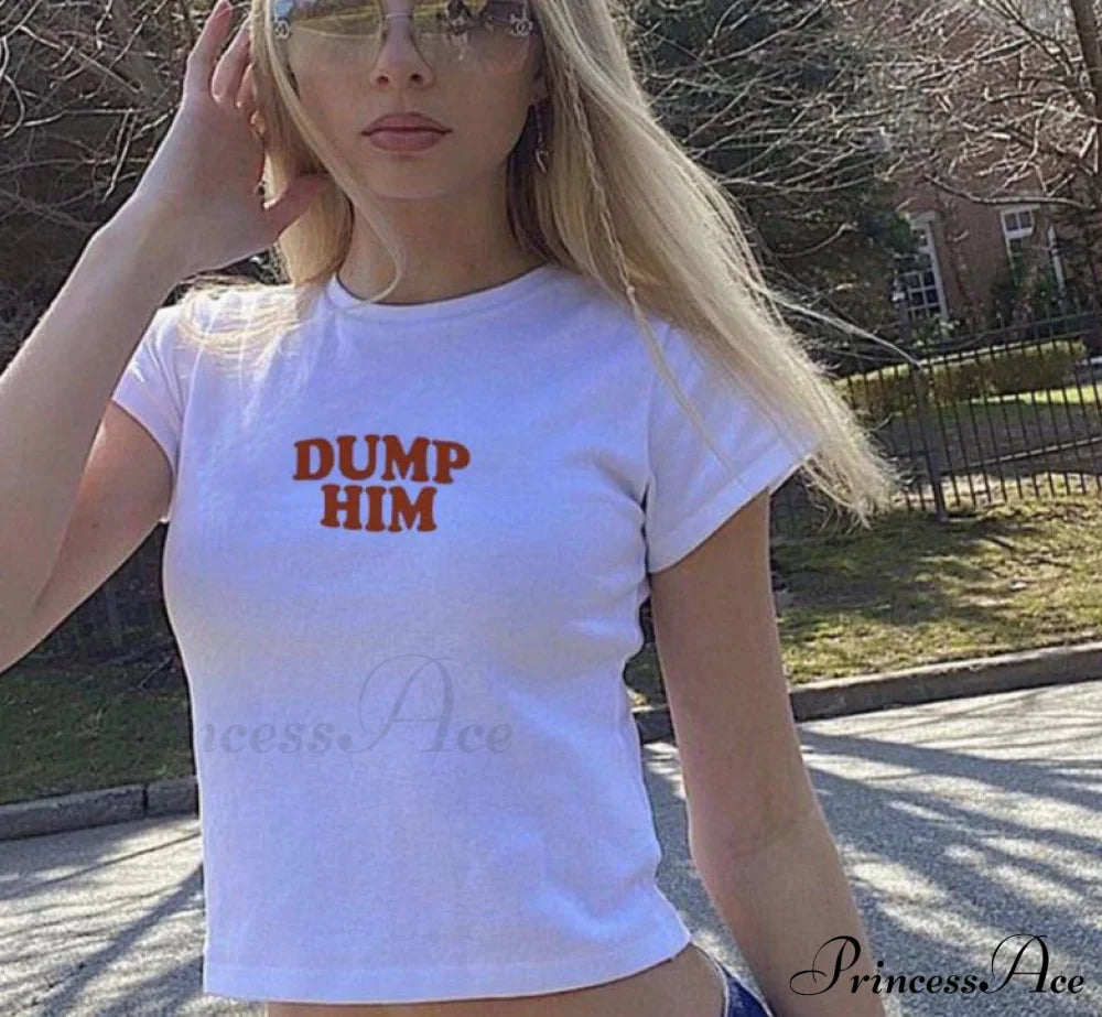 Dump Him Stylish White Crop Top