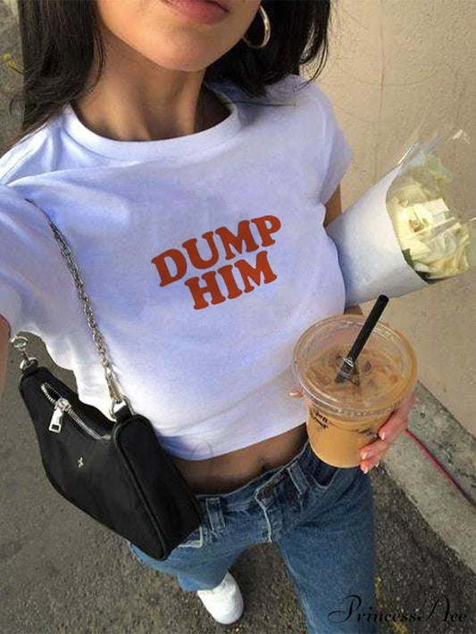 Dump Him Stylish White Crop Top