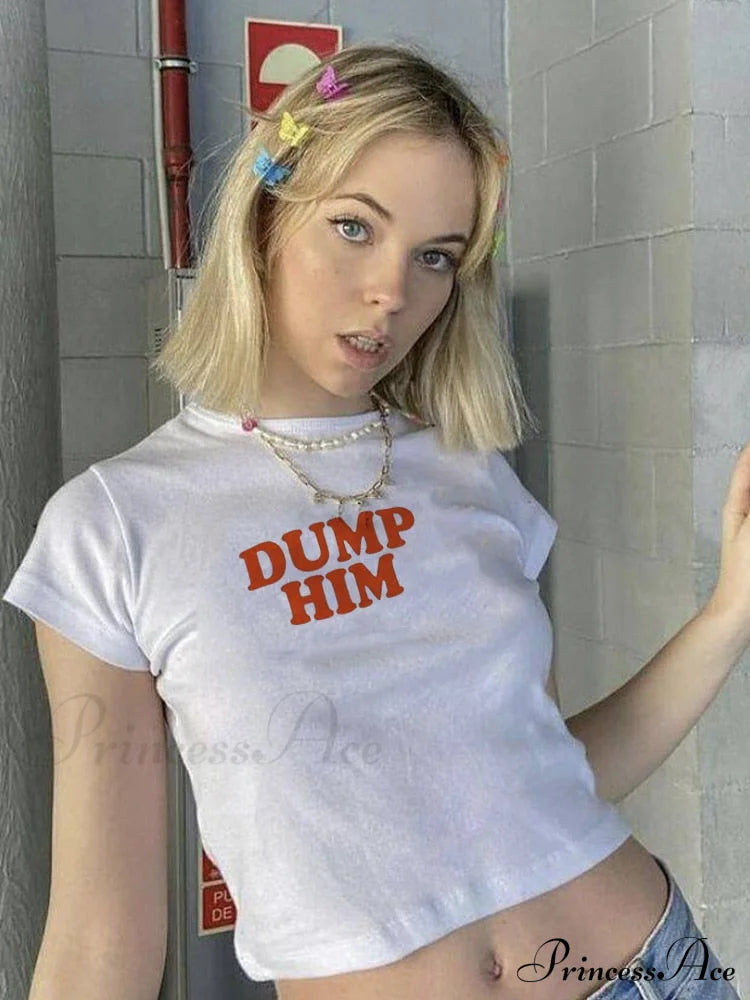 Dump Him Stylish White Crop Top
