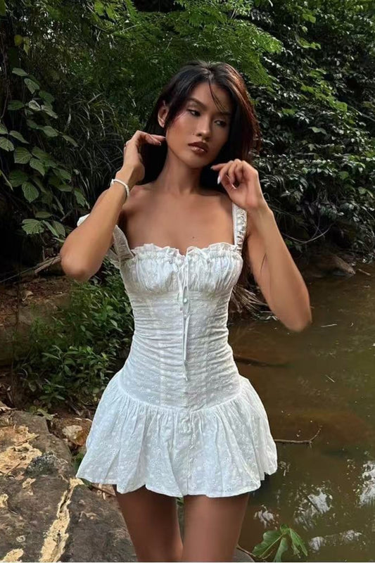 Besticktes Camisole-Boho-Kleid aus Baumwolle