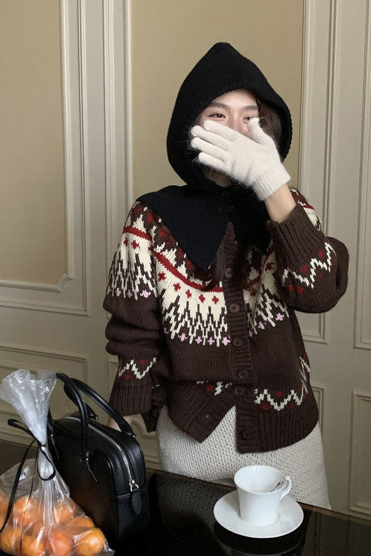 Dicker Fair-Isle-Jacquard-Cardigan