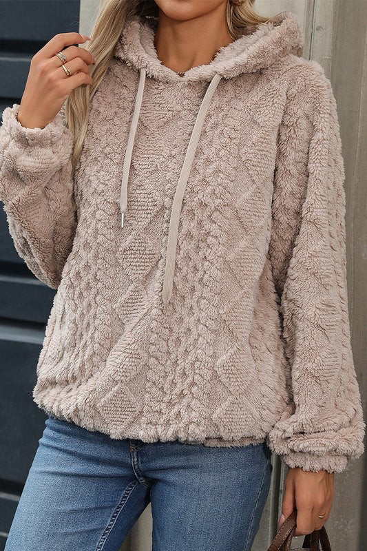Plush Cable Texture Hoodie