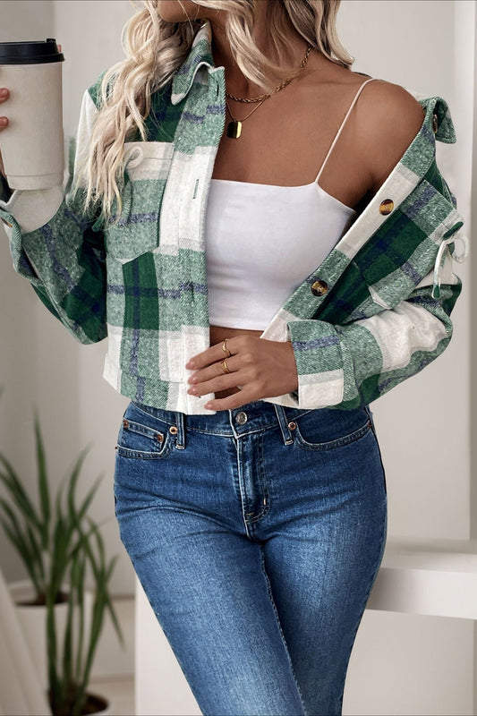 Vintage karierte Wolljacke