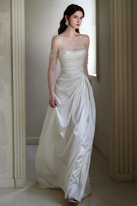 Trägerloses schulterfreies Feenkleid im Waldstil