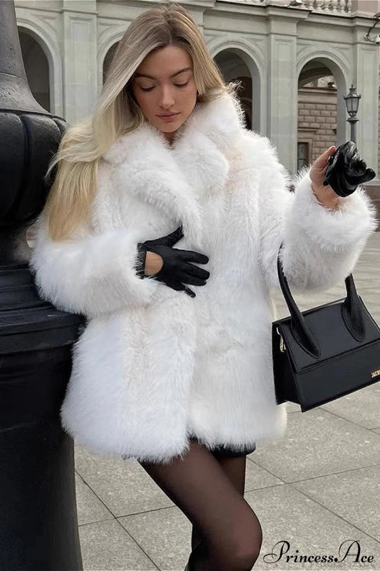 Eco Faux Fur Solid Chic Cropped Coat