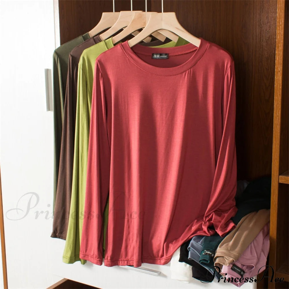 Elastic Long Sleeve Bottomed T-Shirt