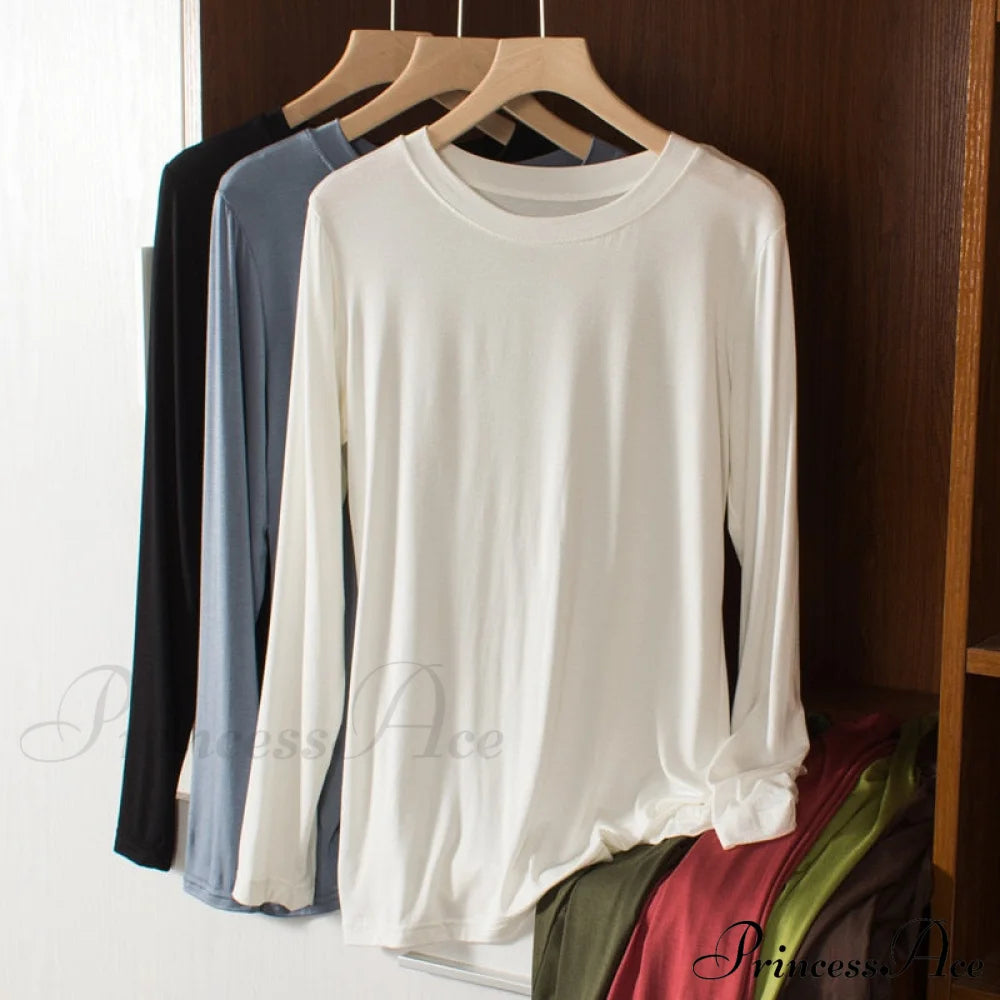 Elastic Long Sleeve Bottomed T-Shirt