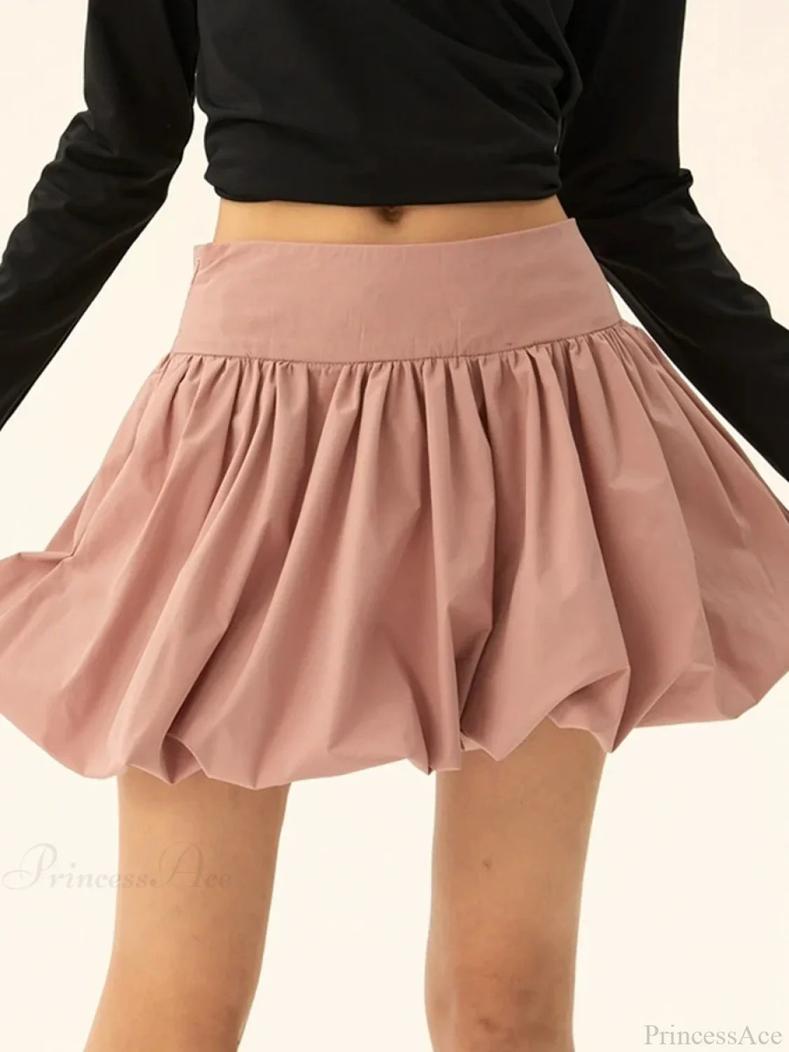 Elastic Waist Bubble Style Skirt Pink / S skirts-250223