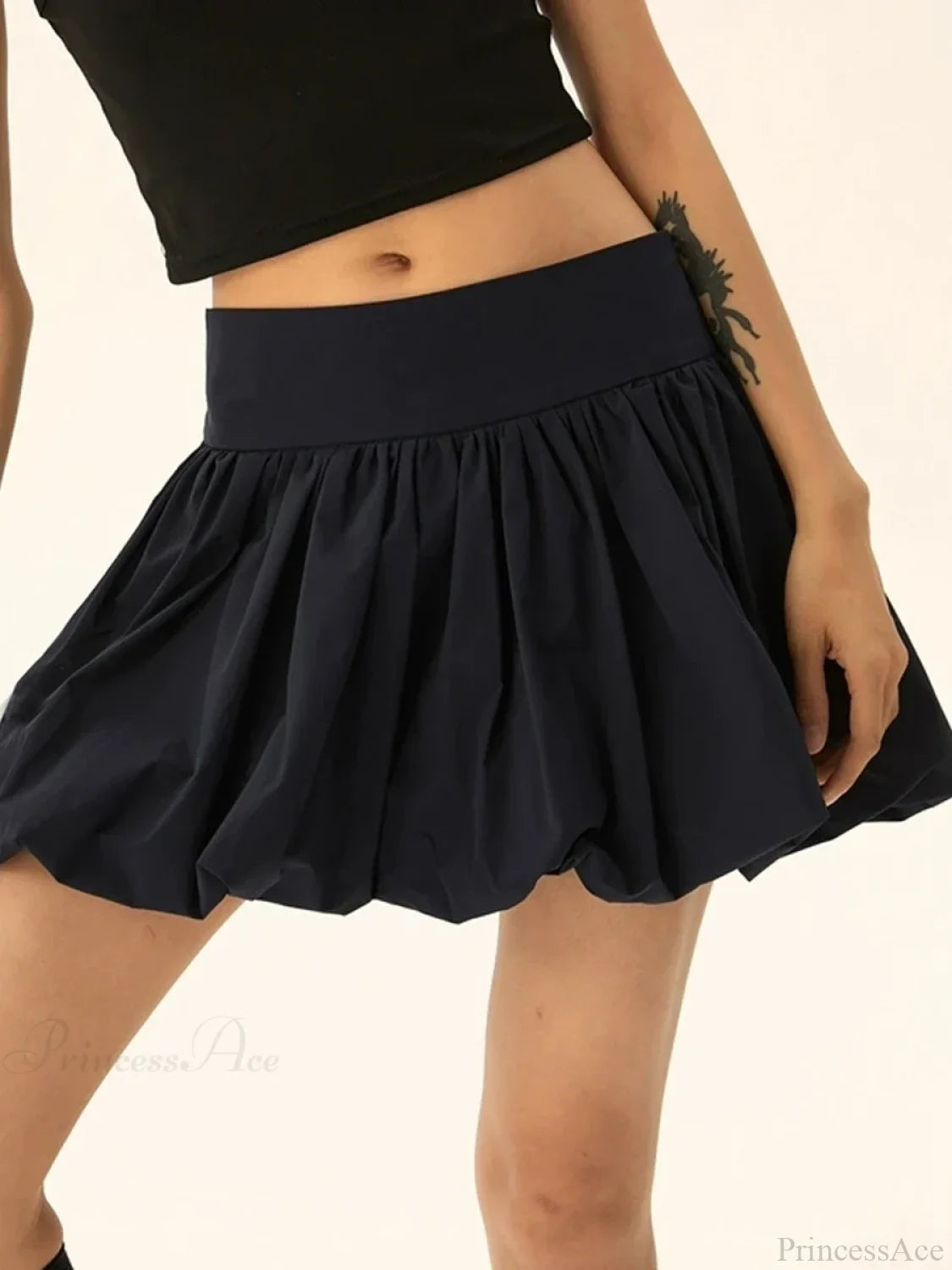 Elastic Waist Bubble Style Skirt skirts-250223