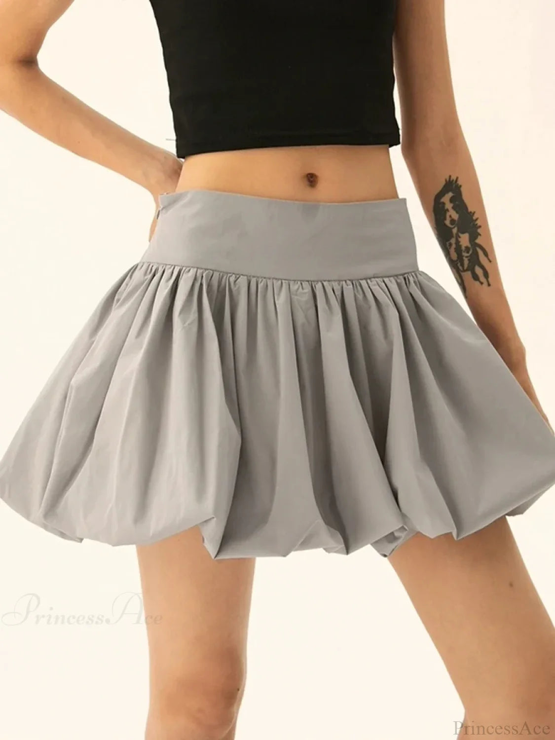 Elastic Waist Bubble Style Skirt skirts-250223