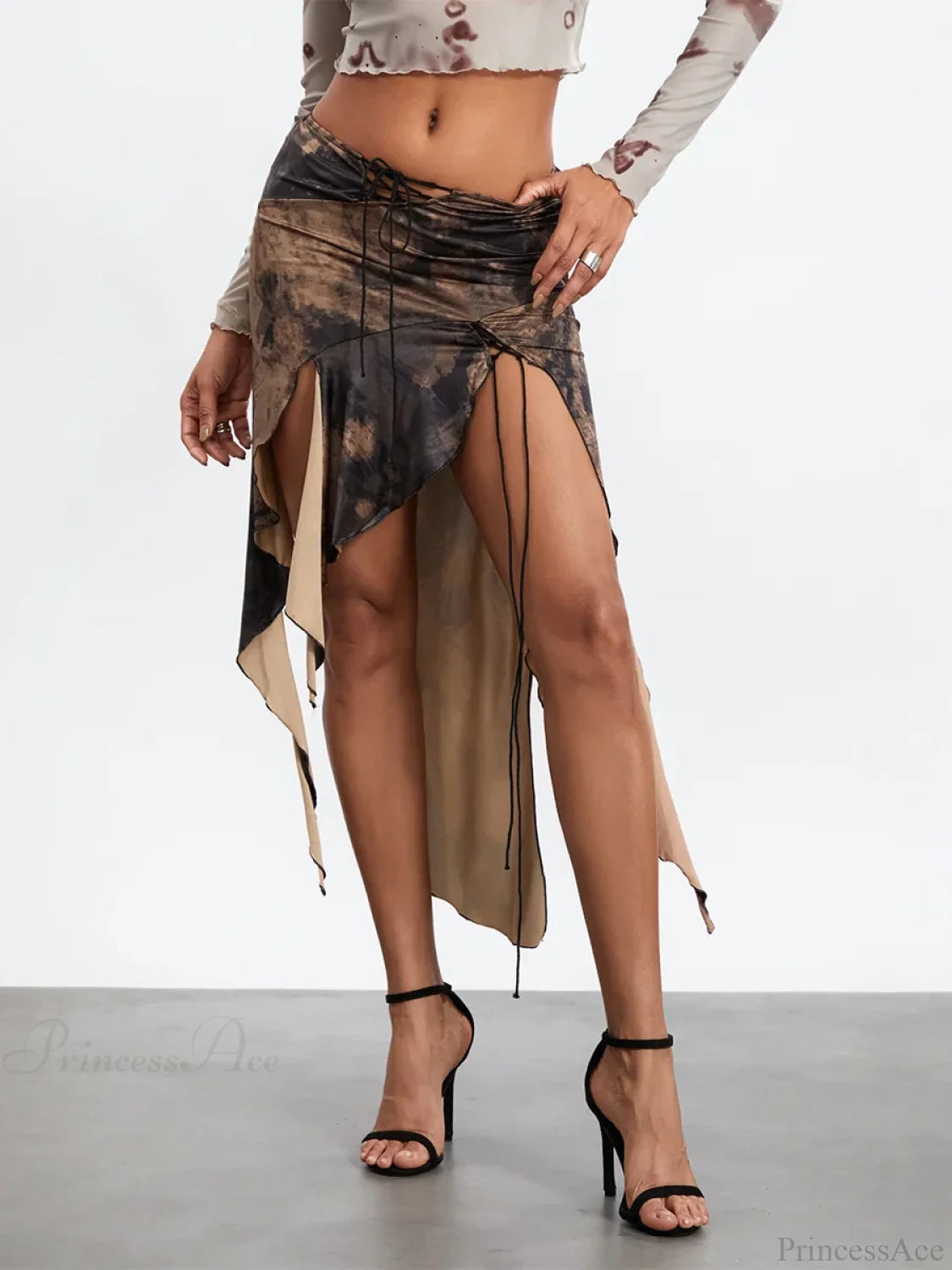 Elastic Waist Draped Ruffle Skirt