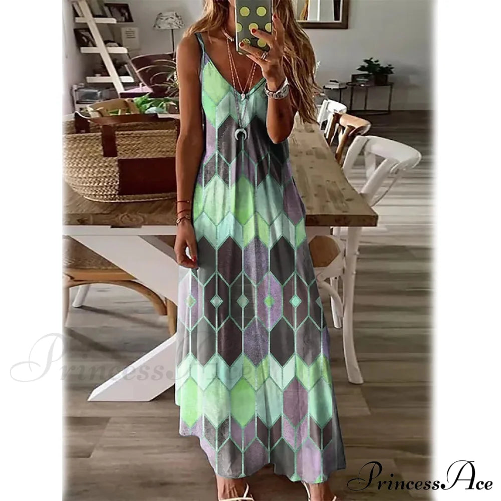 Women's V-Neck Elegant Casual Dress Green __stock:200 casual dresses clothes dresses refund_fee:1200 show-color-swatches