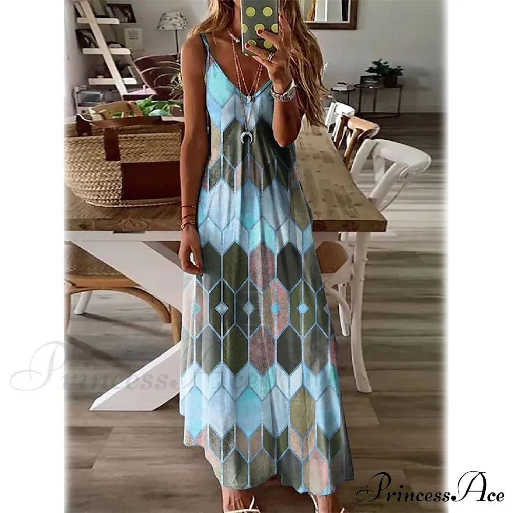 Women's V-Neck Elegant Casual Dress Light Blue __stock:200 casual dresses clothes dresses refund_fee:1200 show-color-swatches