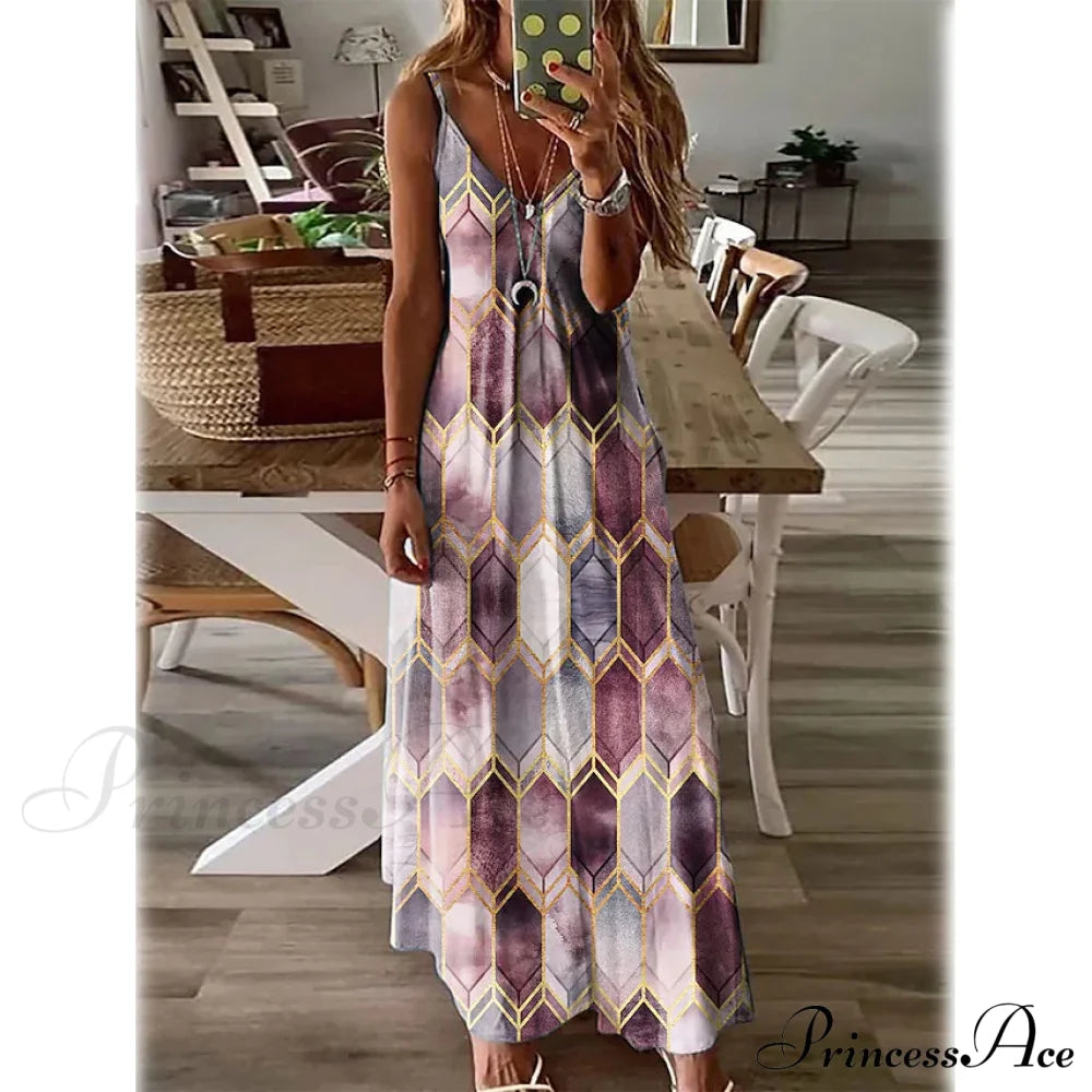 Women's V-Neck Elegant Casual Dress Purple __stock:200 casual dresses clothes dresses refund_fee:1200 show-color-swatches