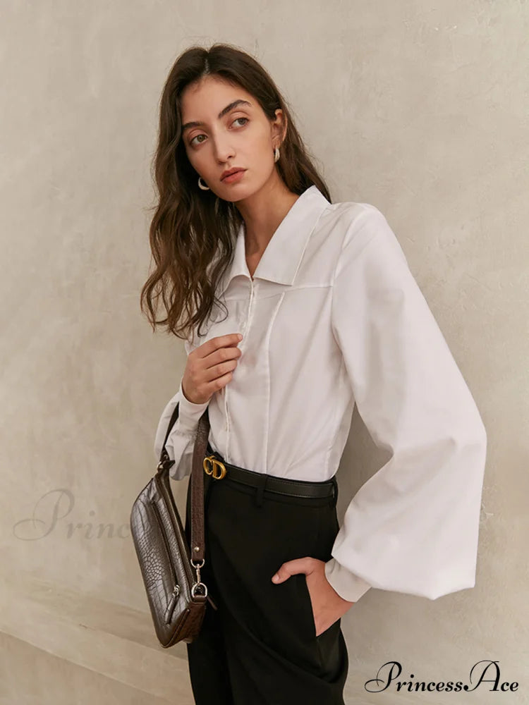 Elegant Collar Button Trendy Down Solid Shirt Shirts