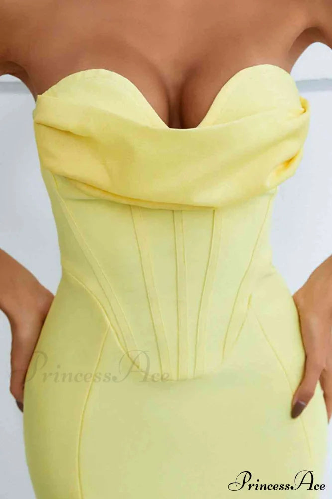 Elegant Enigma Bodycon Charming Corset Cocktail Midi Dress