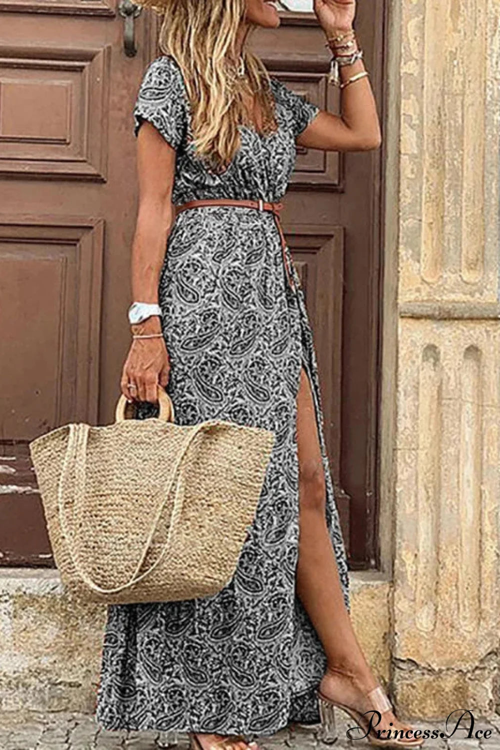 Elegant Evening Summer Long Boho Dress Grey / S