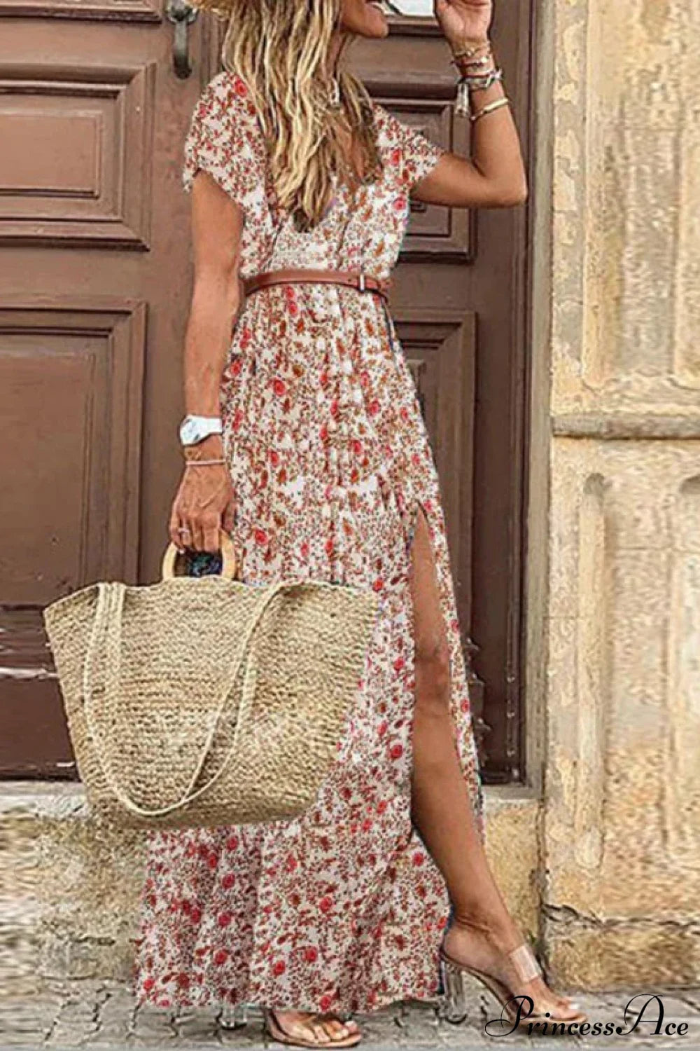 Elegant Evening Summer Long Boho Dress Red / S
