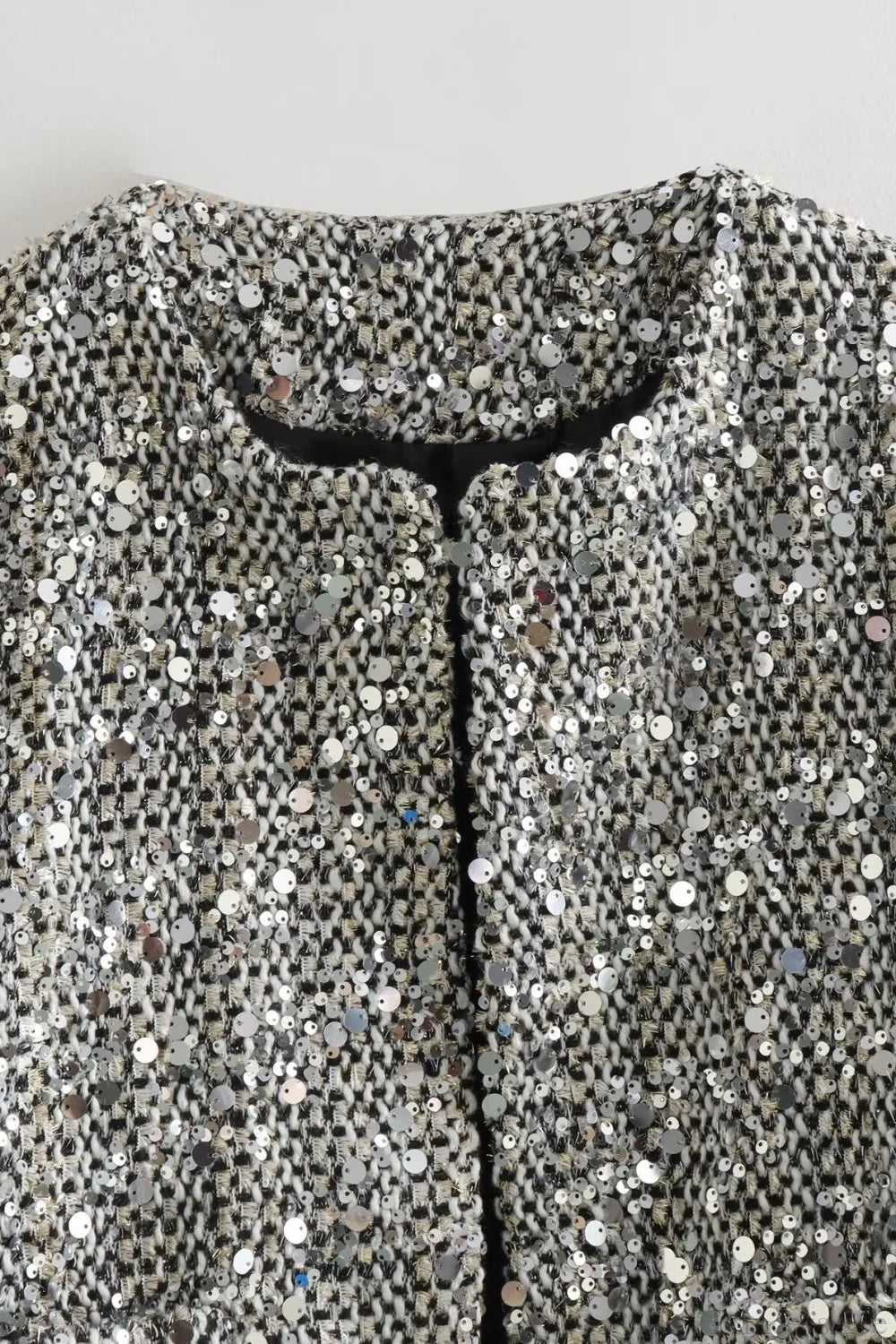 Elegant Luxurious Tweed Sequin Jacket