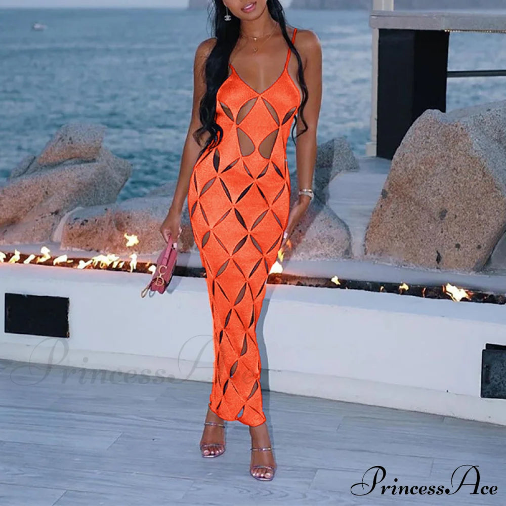 Elegant Maxi Dress For Summer Beach Party Club - Sleeveless And Backless Dresses