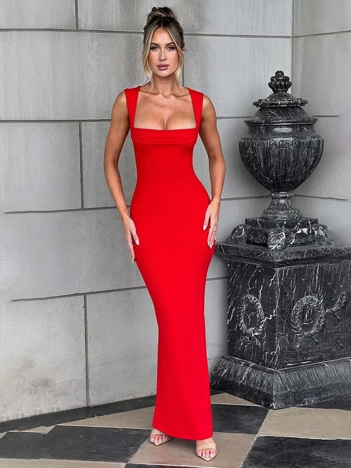 Elegant Maxi Slim Bodycon Vacation Dress vacationdress-250223