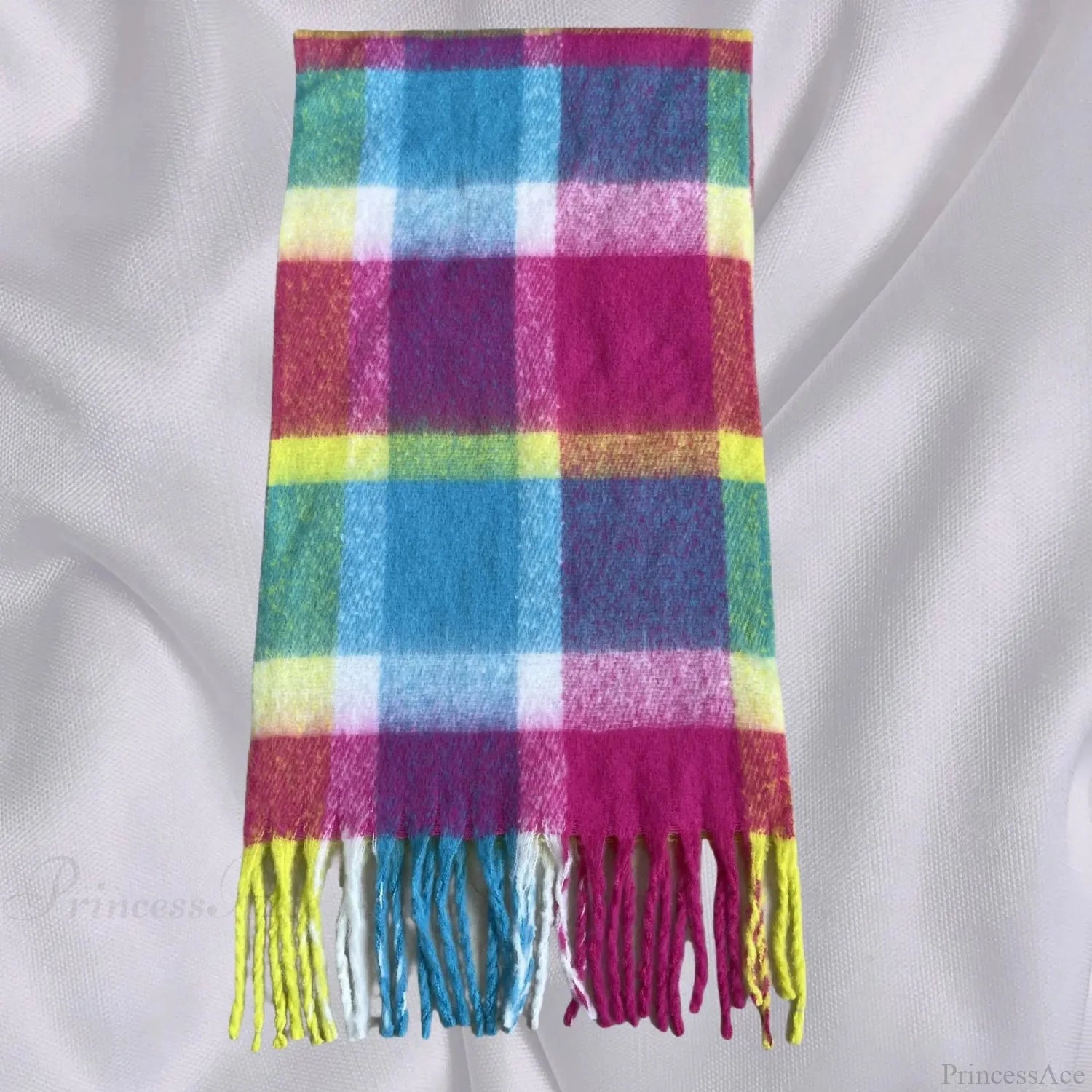 Elegant Minimalist Imitation Cashmere Scarf With Tassel Rainbow 231X53Cm Scarfs-L