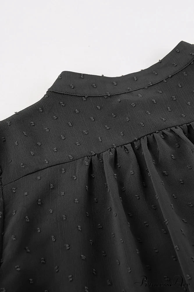 Elegant Neckline Mandarin - Flounce Blouse Solid 3 Color Options Tops/Blouses & Shirts
