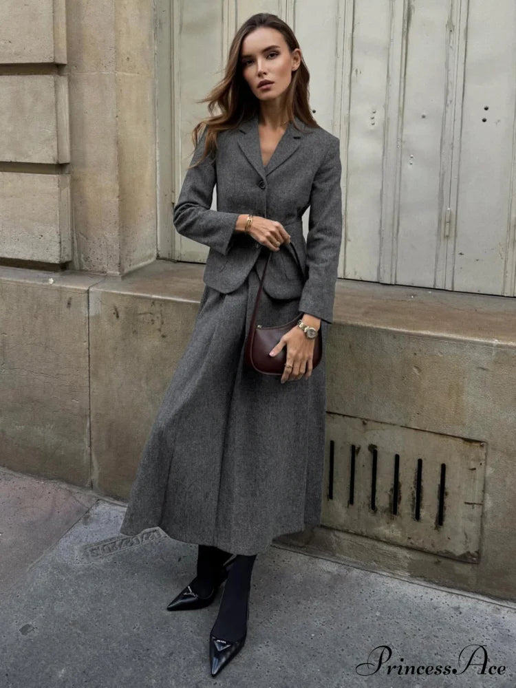 Elegant Solid Graceful Button Down Blazer Blazers